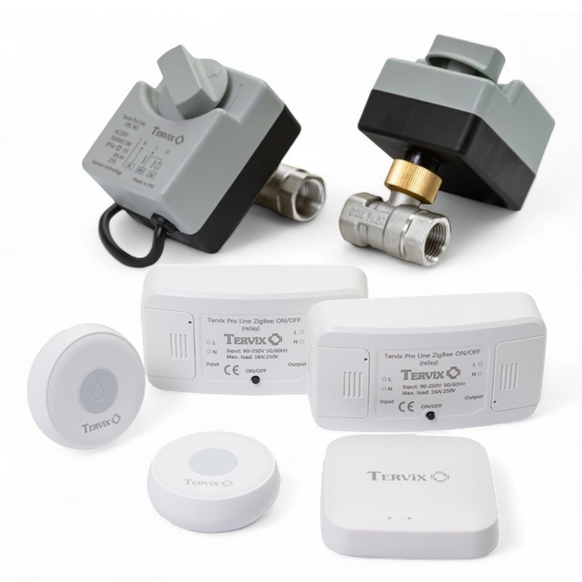 Комплект предотвращения затопления Tervix ZigBee Water Stop на 2 труби 1"(4922613-1)