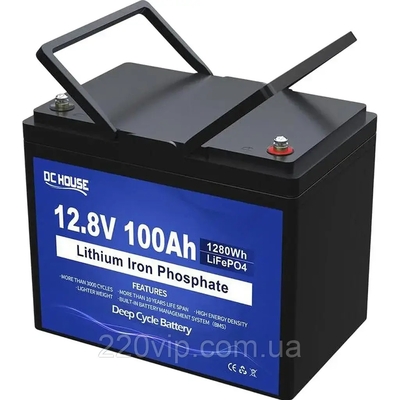 Акумулятор літій-залізо-фосфатний DC House LiFePO4 12,8V 100Ah,(50/100A)