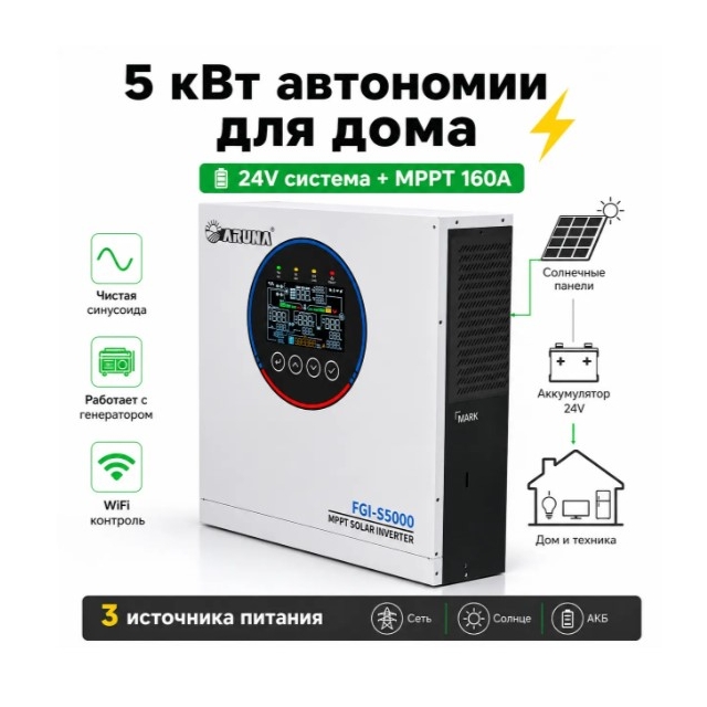 Инвертор Aruna Solar FGI-S5000/24