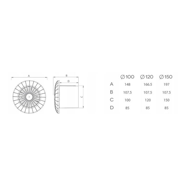 Вытяжной вентилятор настенный AirRoxy aRid 100 BB (01-040)