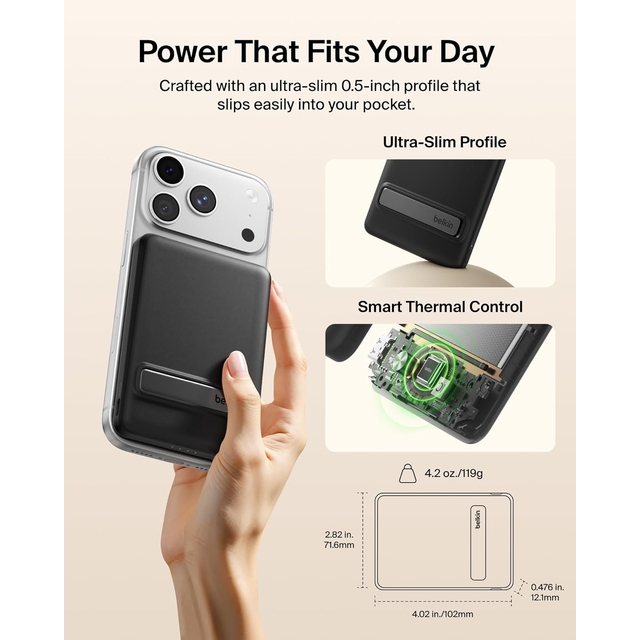 Повербанк Belkin 5000mAh Magnetic Kickstand Black (BPD011HQBK)
