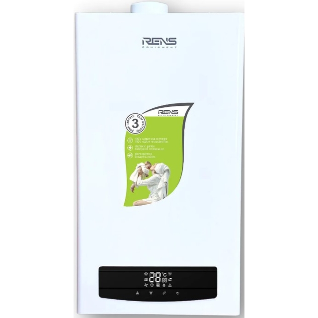 Котел газовый конденсационный Rens RCB-024 WI-FI (частотный насос) конденсационный двухконтурный 24 кВт с трубой