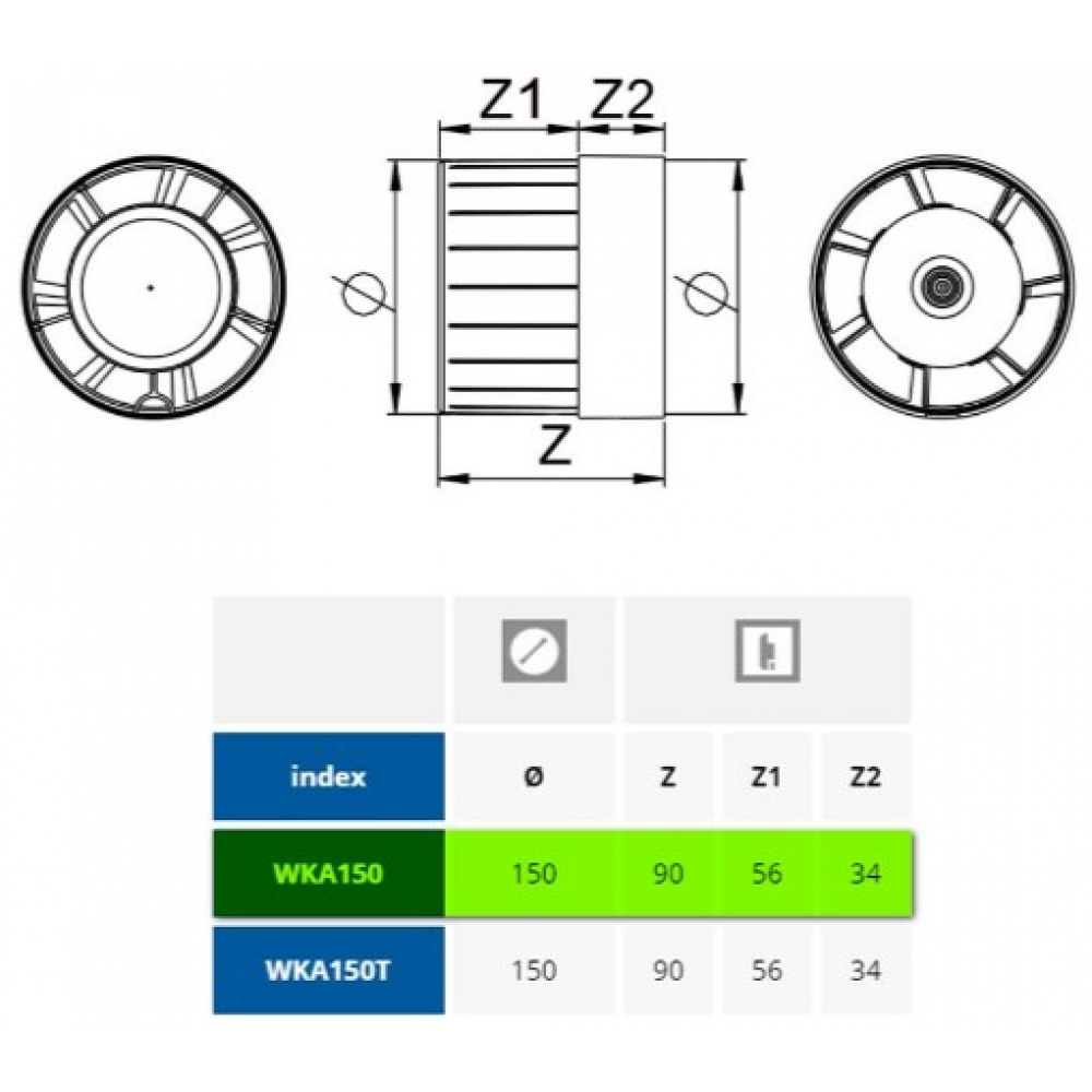 Канальний вентилятор Awenta  WKA150T