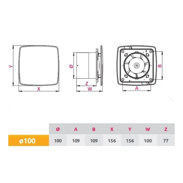 Вытяжной вентилятор настенный Awenta Nea WNB100