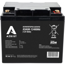 Azbist Super AGM ASAGM-12400M6, Black Case, 12V 40.0Ah Q1