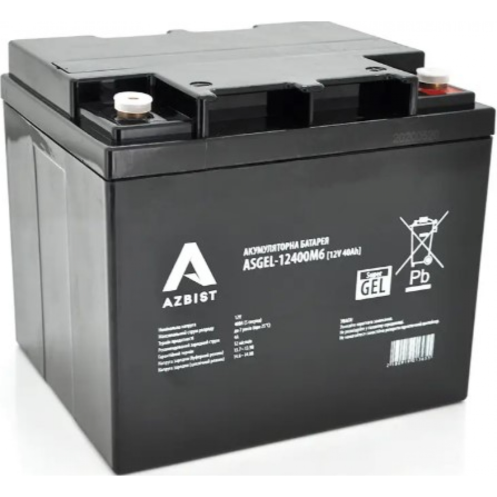 Акумулятор Azbist Super GEL ASGEL-12400M6, Black Case, 12V 40.0Ah, Q1/96