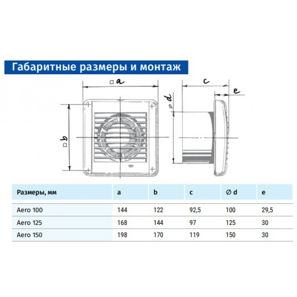 Вытяжной вентилятор настенный Blauberg Aero 100 SН