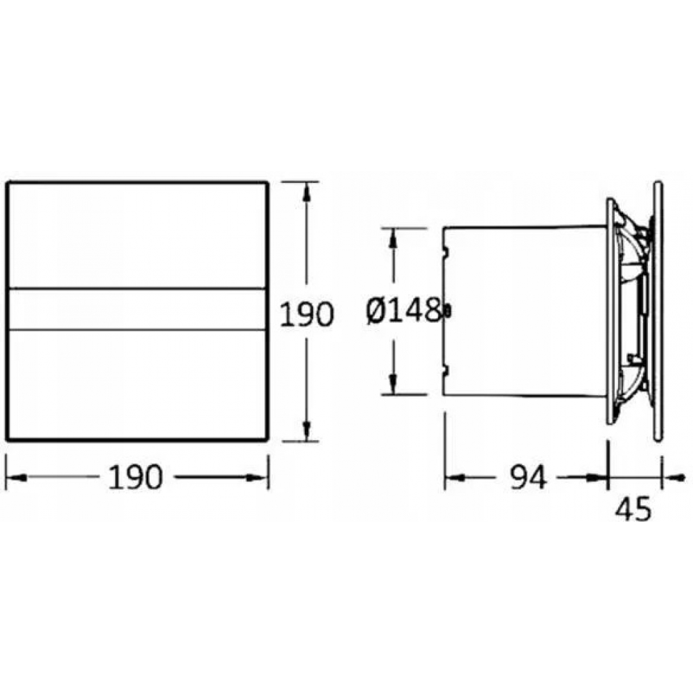 Витяжний вентилятор настінний Cata E-150 GTH (00902200)