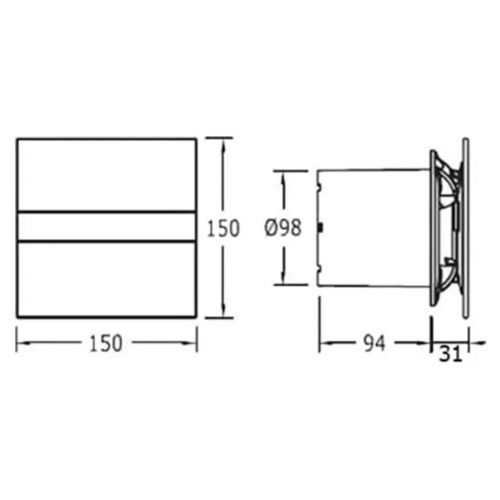 Витяжний вентилятор настінний Cata E-100 GTH BK (00900602)