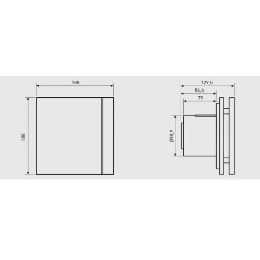 Вытяжной вентилятор настенный Soler&Palau Silent-100 CZ Matt Black Design-4C (5210007700)