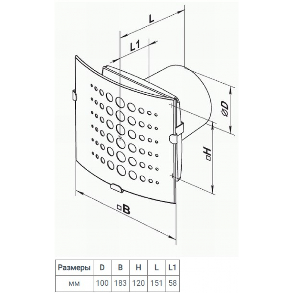 Витяжний вентилятор настінний Vents 100 Вітро старий 3