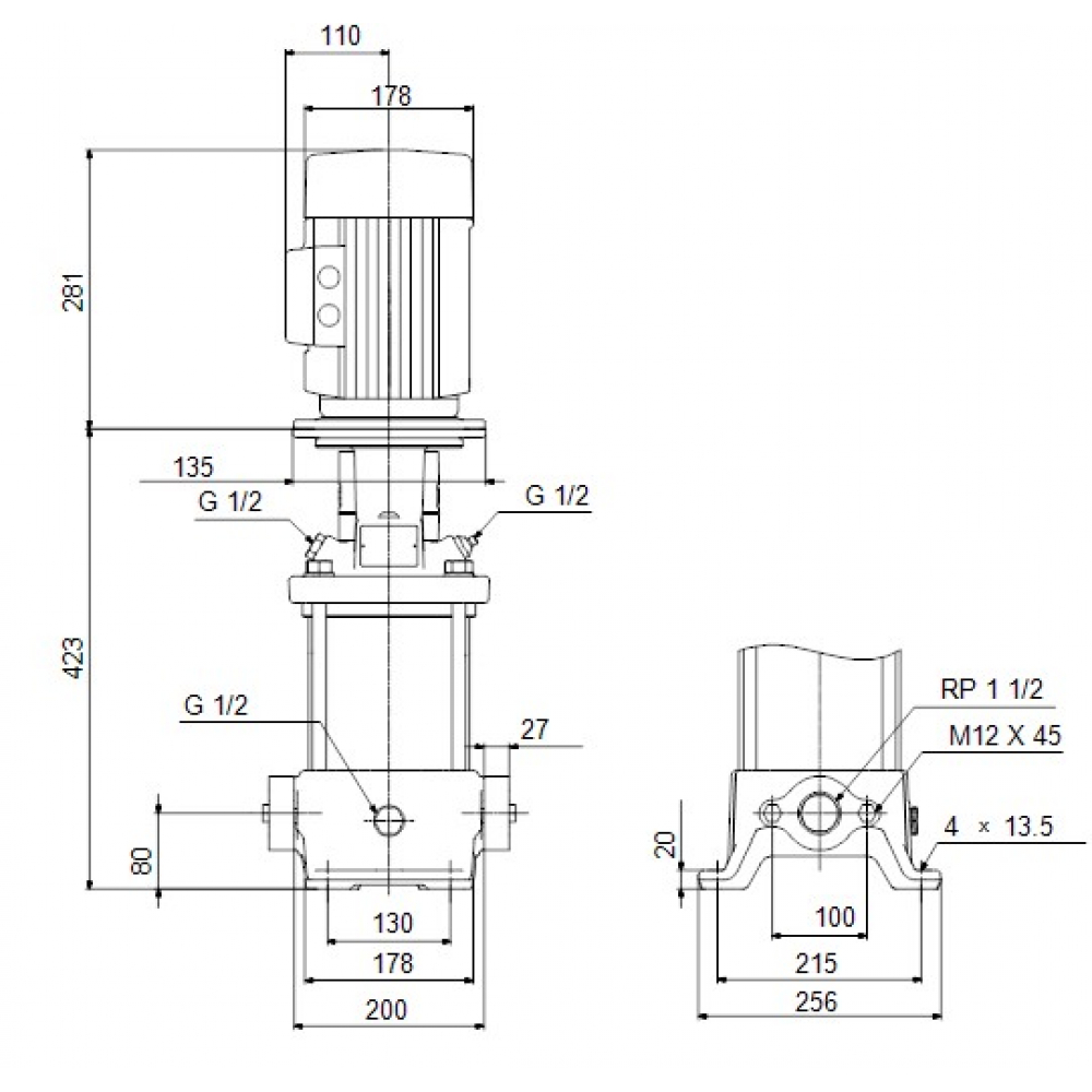 Поверхностный насос центробежный Grundfos CR10-04 A-A-A-E-HQQE 3x (96500982)