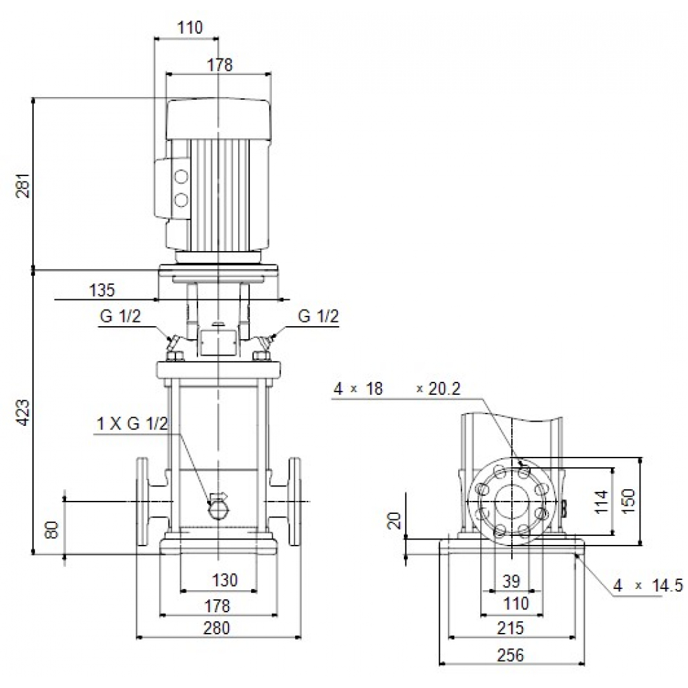 Поверхностный насос центробежный Grundfos CR10-04 A-FJ-A-E-HQQE 3 (96500966)