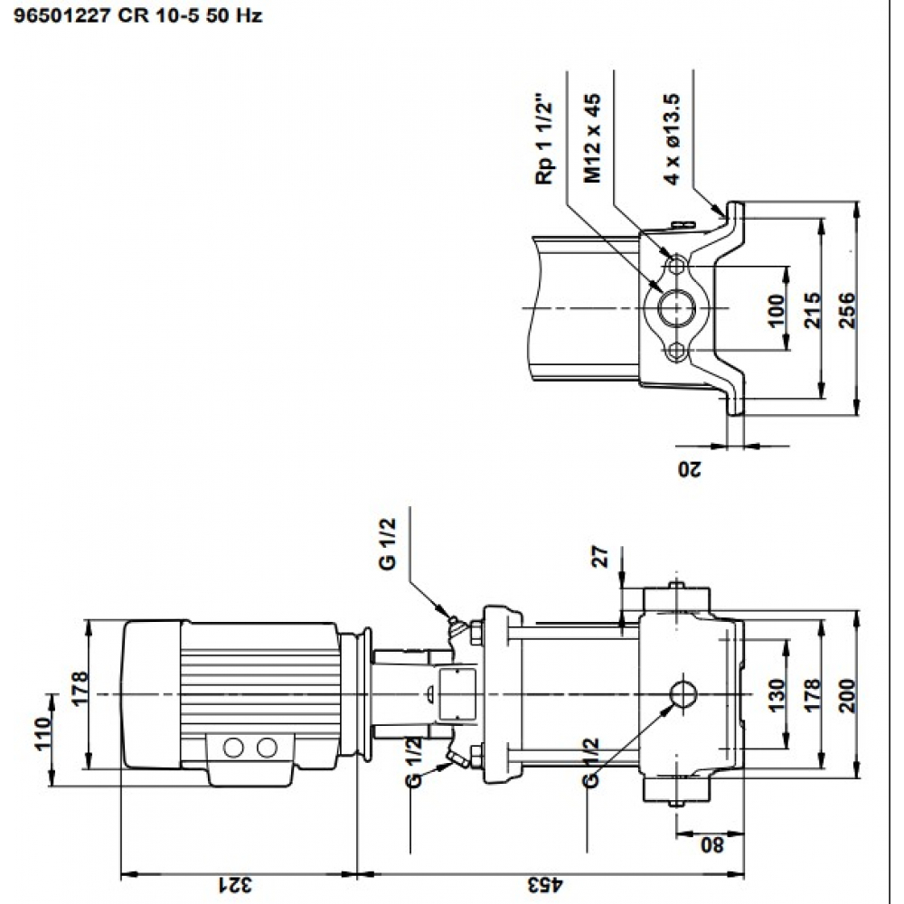 Поверхностный насос центробежный Grundfos CR10-05 A-A-A-E-HQQE 3x (96501227)
