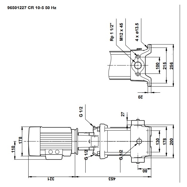 Поверхностный насос центробежный Grundfos CR10-05 A-A-A-E-HQQE 3x (96501227)
