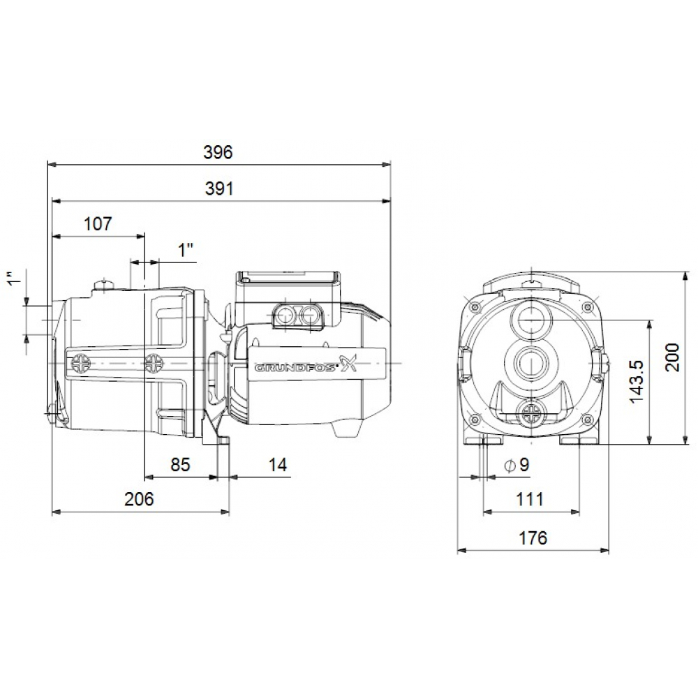 Поверхневий насос відцентрований Grundfos JPA 4-47 (98946091)