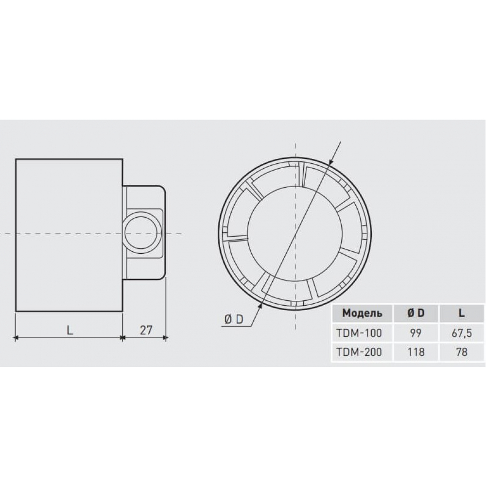 Канальний вентилятор Soler&Palau TDM-100 Z 230V 50 (5211504500)