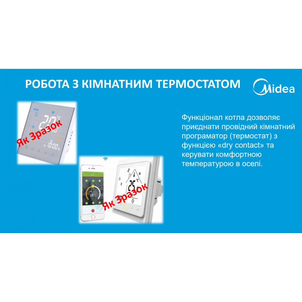 Котел газовый турбированный Midea L1GB24-C20WS+коаксиальный дымоход