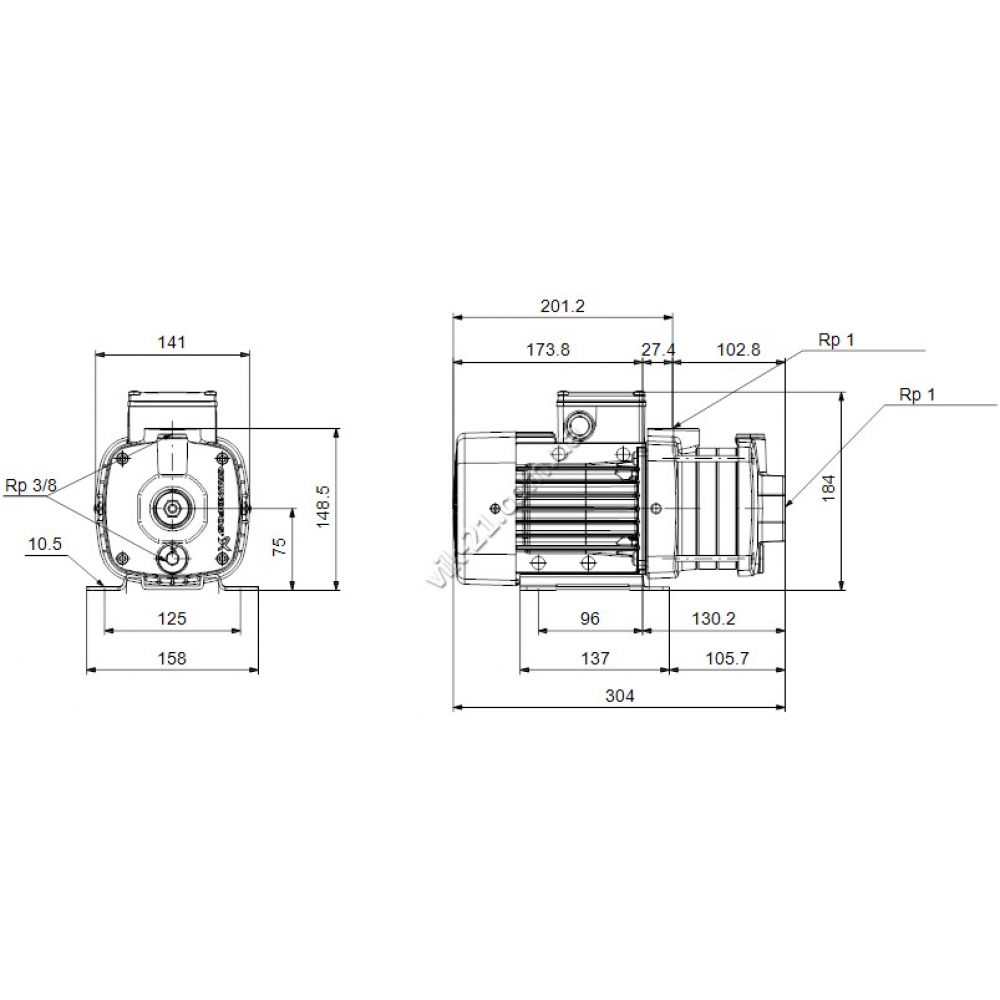 Поверхневий насос відцентрований Grundfos CM 3-3 A-R-A-E-AQQE F-A-A-N 3x400V (96974692)