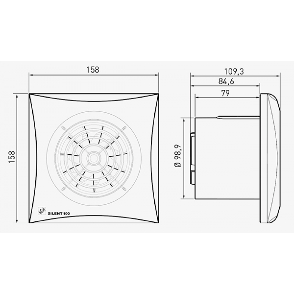 Витяжний вентилятор настінний Soler&Palau Silent-100 CZ (5210400700)