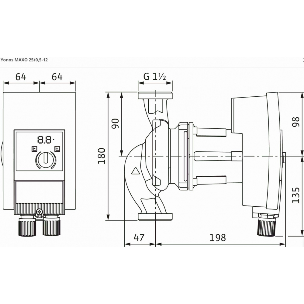 Циркуляционный насос Wilo Yonos MAXO 25/0,5-12 (2120641)