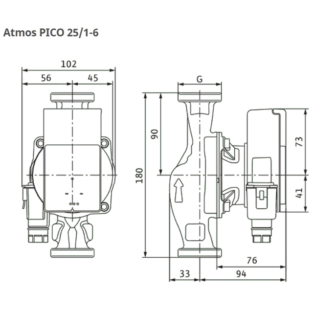 Циркуляційний насос Wilo Atmos PICO 25/1-6-180 (4232694)