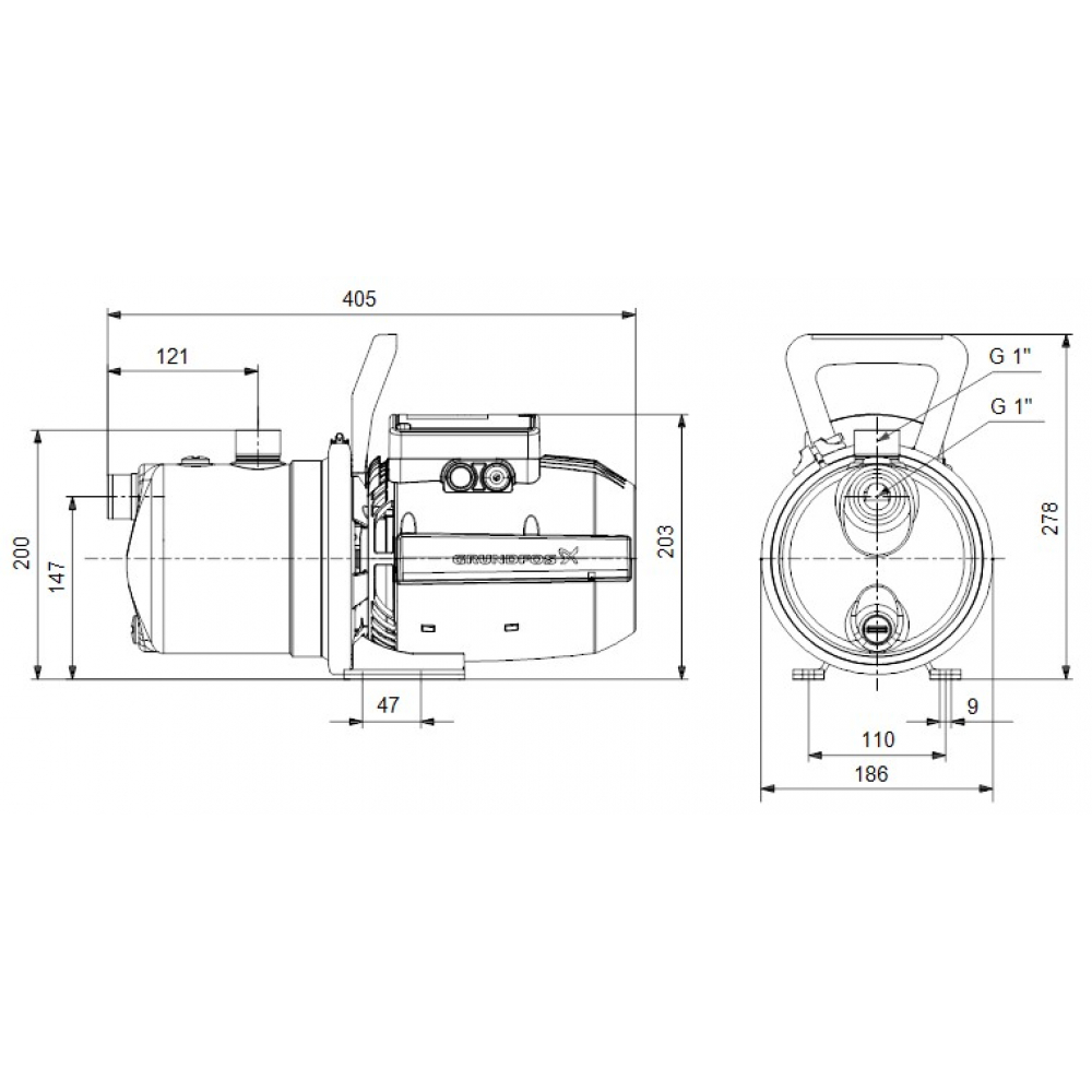 Поверхностный насос центробежный Grundfos JP 4-47 (99458767)