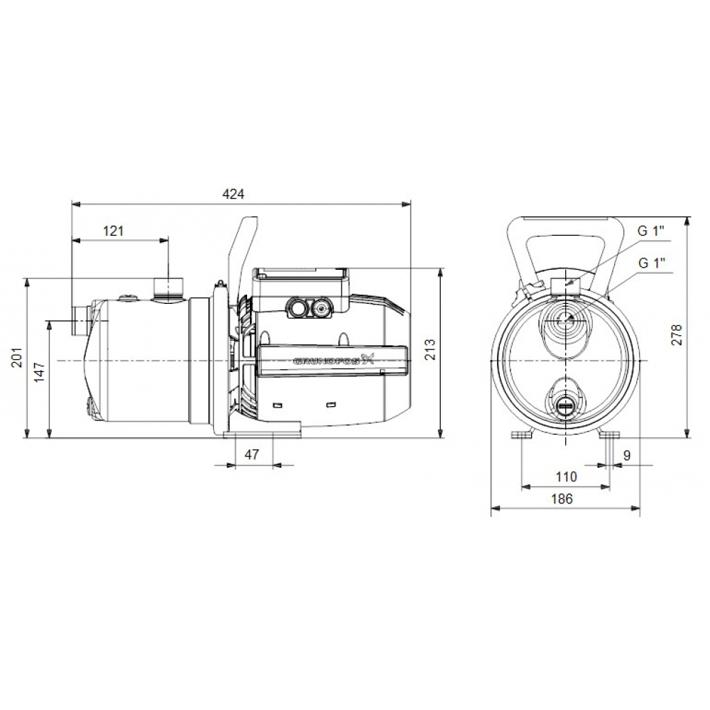 Поверхностный насос центробежный Grundfos JP 4-54 (99458768)