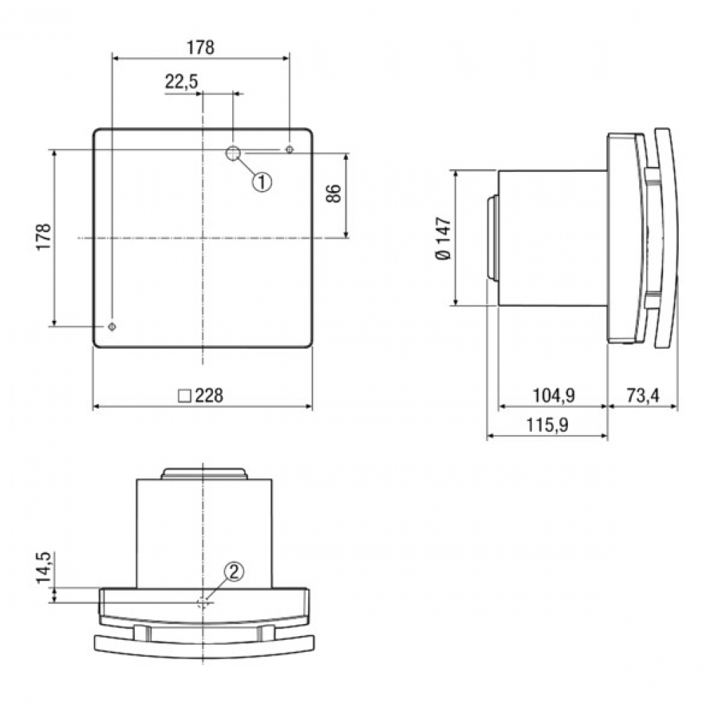 Вытяжной вентилятор настенный Maico ECA 150 ipro B