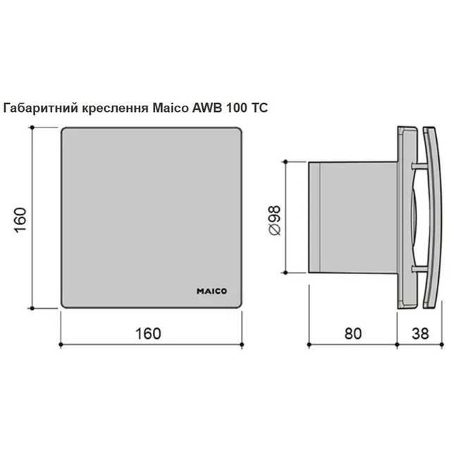 Вытяжной вентилятор настенный Maico AWB 100 HC (0084.0302)