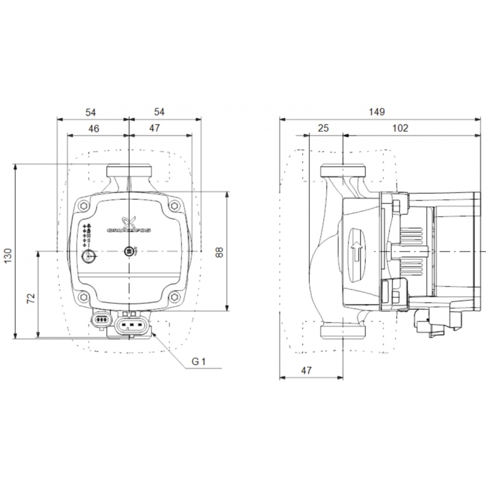 Циркуляционный насос Grundfos Alpha1 L 15-40 130 (99160550)