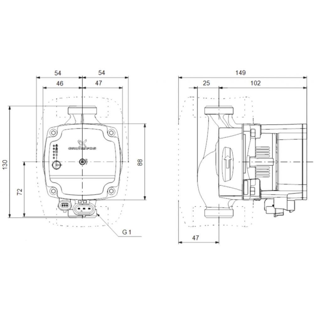 Циркуляционный насос Grundfos Alpha1 L 15-60 130 (99160574)