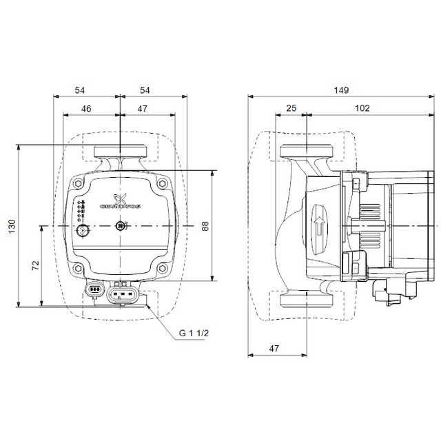 Циркуляційний насос Grundfos Alpha1 L 25-60 130 (99160583)