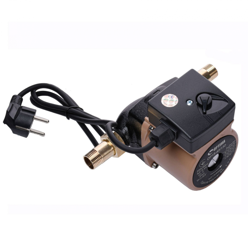 Циркуляційний насос Optima OP15-40 130 мм. (+гайки, +кабель з вилкою)