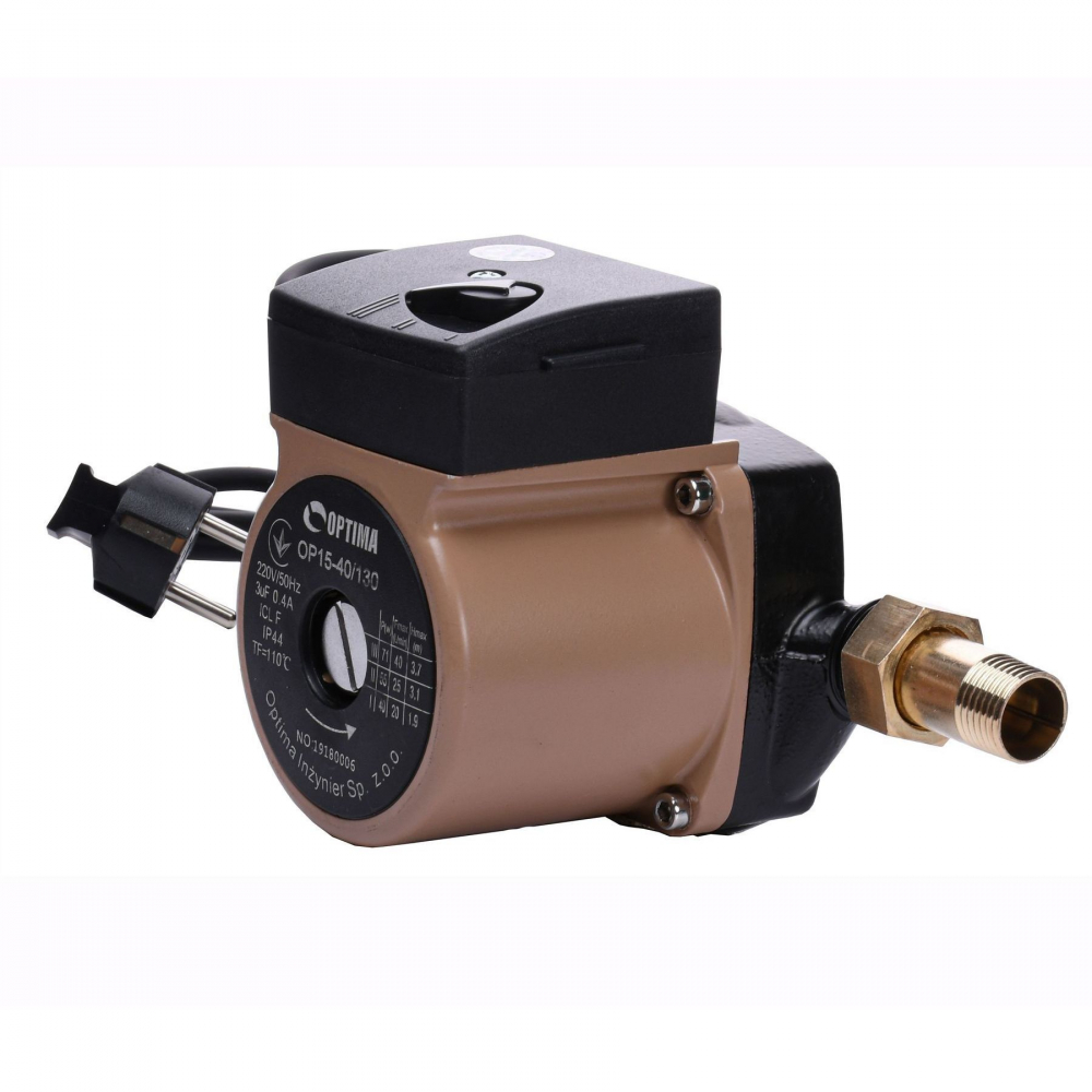 Циркуляційний насос Optima OP15-40 130 мм. (+гайки, +кабель з вилкою)