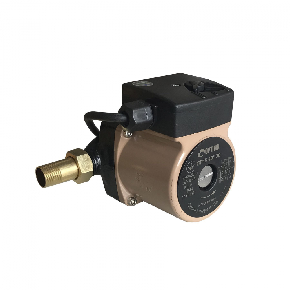 Циркуляційний насос Optima OP15-40 130 мм. (+гайки, +кабель з вилкою)