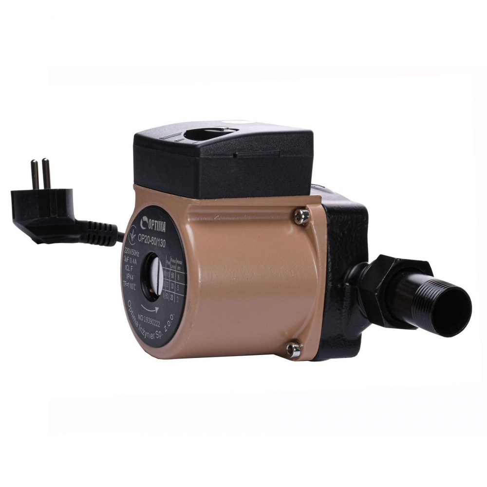 Циркуляционный насос Optima OP20-60 130 мм. (+гайки, +кабель с вилкой)