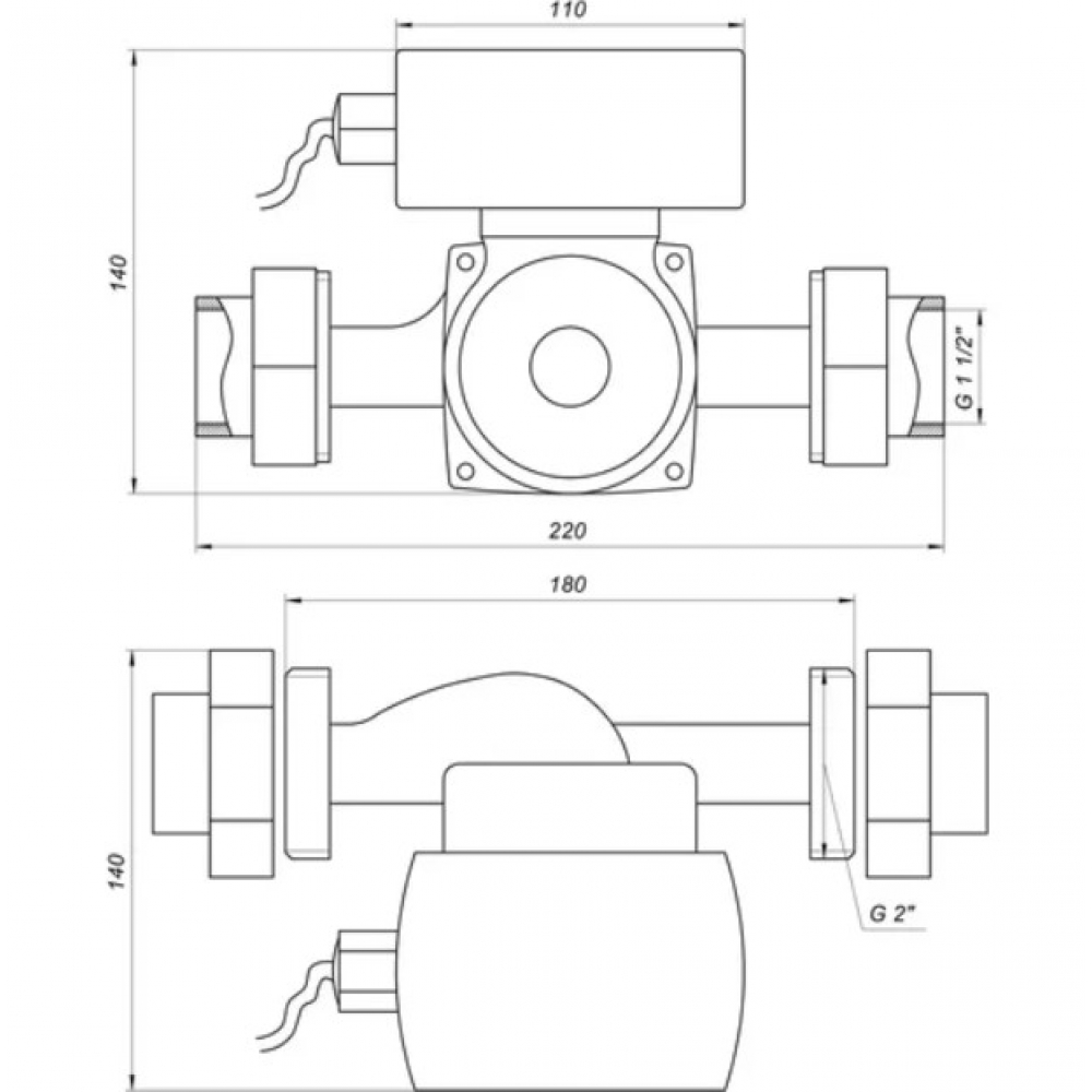 Циркуляційний насос Optima OP32-80AUTO 180 мм. (+гайки)