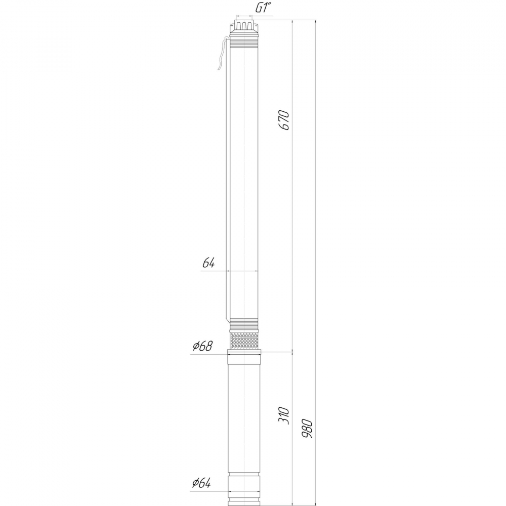 Скваженный насос Optima 2,5SDm1,5/18 0,25 кВт 48м (+ пульт +кабель 15м)