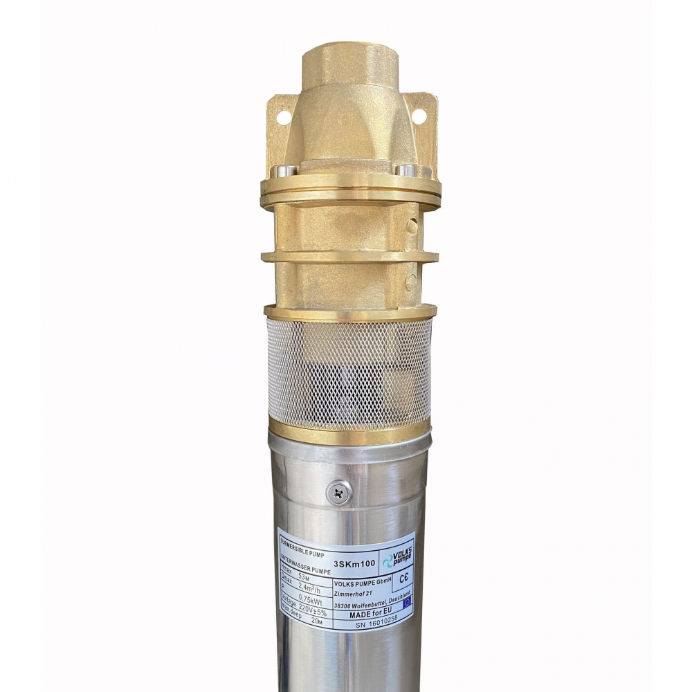 Скваженный насос VOLKS pumpe 3SKm100 0,75 кВт (+кабель 15м и пульт)