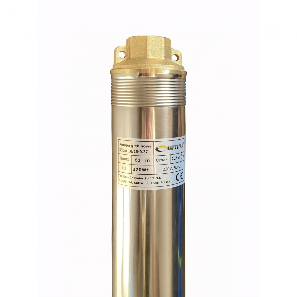 Скваженный насос Optima 3SDm1,8/15 0,37 кВт 61м (+пульт +кабель 1,5м)