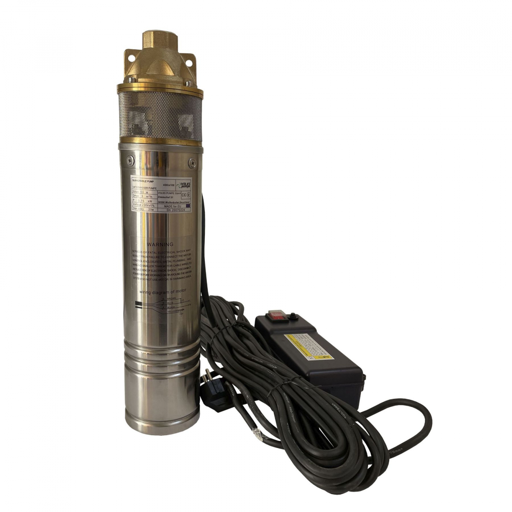 Скваженный насос VOLKS pumpe 4SKm100 0,75 кВт (+кабель 15м и пульт)