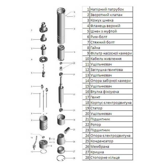 Скваженный насос Volks pumpe 3 QGD 1,5-90-0,55 кВт (3 дюйма +кабель 15м)