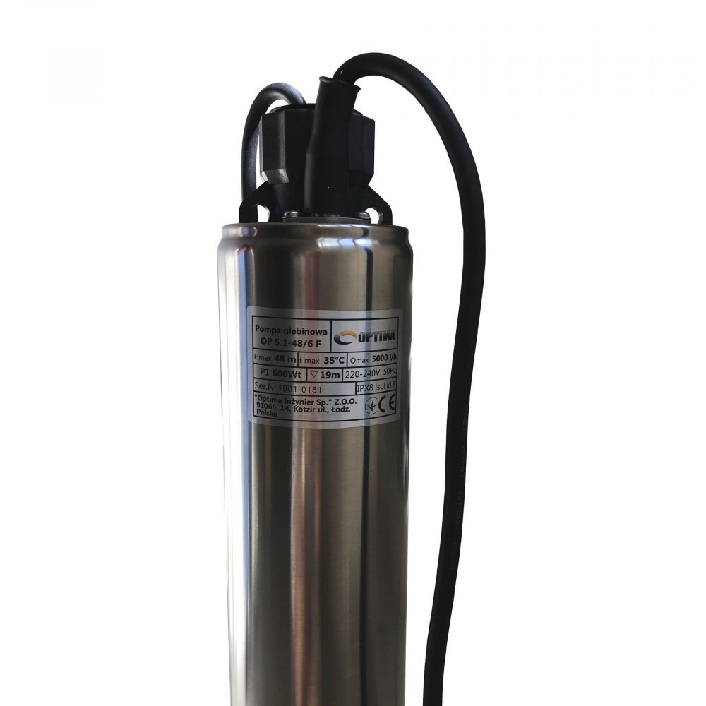 Скваженный насос Optima OP 5,1 - 48/6 F 0,6 кВт (с поплавком)