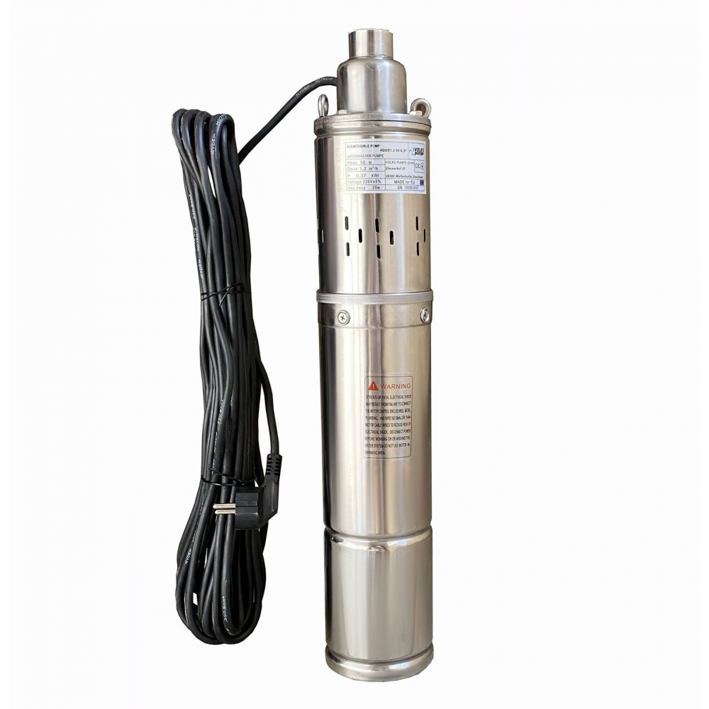 Скваженный насос VOLKS pumpe 4 QGD 1,2-50-0,37 кВт (+кабель 15м)