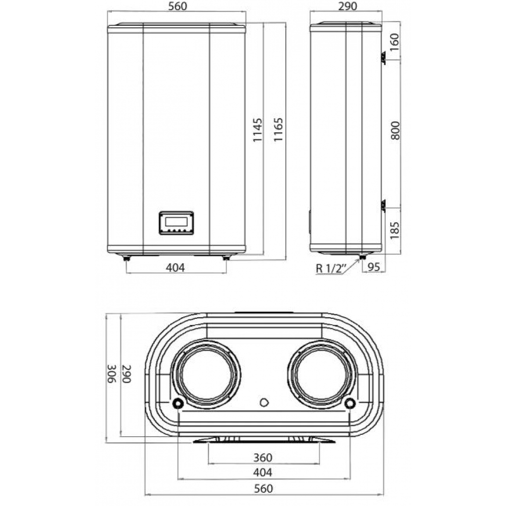 Бойлер накопичувальний електричний Leov LV Flat MR 100 l