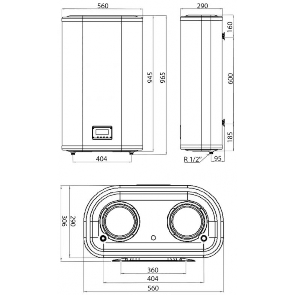 Бойлер накопичувальний електричний Leov LV Flat MR Dry 80 l