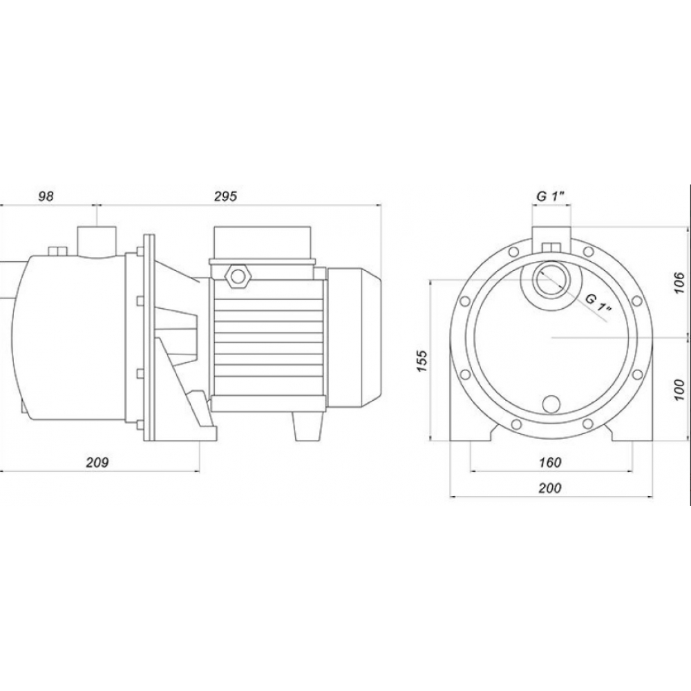 Поверхностный насос центробежный Saer M-97-N PL