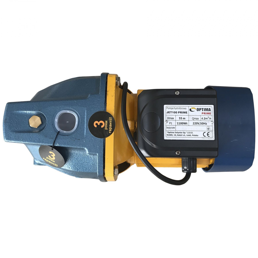 Поверхностный насос центробежный Optima JET 100 PRIME 1,1 кВт