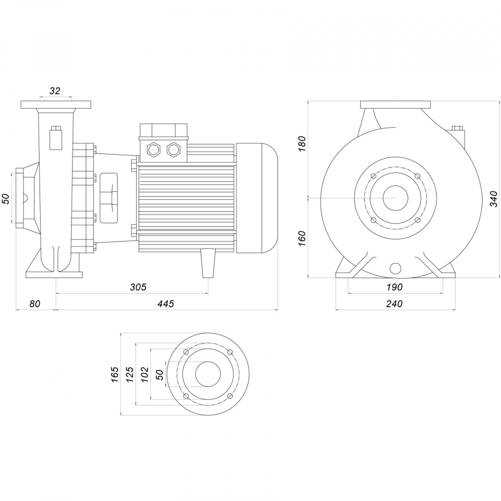 Поверхностный насос центробежный Saer IR 32-200NA